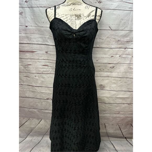 J20-WD NY size 10 black spaghetti strap dress, 100% cotton - Picture 1 of 4